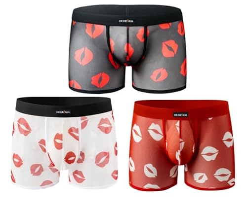 HUOPAOSHUO Herren-Unterwäsche mit Digitaldruck, dreieckig, Netzstoff, hohe Taille, mehrfarbig, Schwarz, Medium HUOPAOSHUO Herren-Unterwäsche mit Digitaldruck, dreieckig, Netzstoff, hohe Taille, mehrfarbig, Schwarz, Medium von HUOPAOSHUO