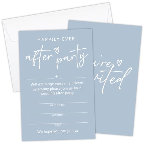 HUQIL Blaue Hochzeitseinladungskarten für Mr & Mrs, ideal für Hochzeiten, Brautpartys, blanko, befüllbar, Partyzubehör und Zubehör, doppelseitig, zum Ausfüllen, 25 Stück, mit Umschlägen – FS630 HUQIL Blaue Hochzeitseinladungskarten für Mr & Mrs, ideal für Hochzeiten, Brautpartys, blanko, befüllbar, Partyzubehör und Zubehör, doppelseitig, zum Ausfüllen, 25 Stück, mit Umschlägen – FS630 von HUQIL
