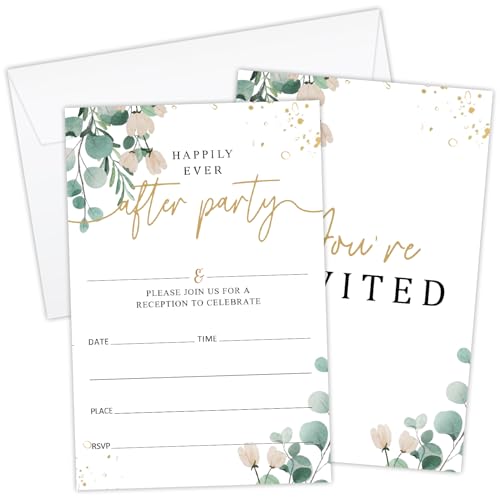 HUQIL Rustikale grüne Hochzeitseinladungskarten für Mr & Mrs, ideal für Hochzeiten, Brautpartys, Aquarell-Einladungen, Partyzubehör und Zubehör, doppelseitig, zum Ausfüllen, 25 Stück, mit Umschlägen HUQIL Rustikale grüne Hochzeitseinladungskarten für Mr & Mrs, ideal für Hochzeiten, Brautpartys, Aquarell-Einladungen, Partyzubehör und Zubehör, doppelseitig, zum Ausfüllen, 25 Stück, mit Umschlägen von HUQIL