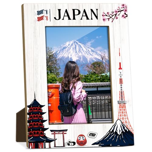 Japanische Reise-Bilderrahmen aus Holz, Geburtstag, Flitterwochen, Urlaub, Fotorahmen, Geschenk für Jahrestag, Frauen, Freunde, Paare, Wohnzimmer, Büro, Tischaufsteller, 10,2 x 15,2 cm, Fotorahmen mit Japanische Reise-Bilderrahmen aus Holz, Geburtstag, Flitterwochen, Urlaub, Fotorahmen, Geschenk für Jahrestag, Frauen, Freunde, Paare, Wohnzimmer, Büro, Tischaufsteller, 10,2 x 15,2 cm, Fotorahmen mit von HUQIL