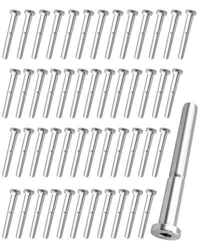 HUQUZN Unsichtbares Kabelgeländer-Spanner-Set für 5,1 x 5,1 cm Holz- und Metallpfosten, unsichtbarer Empfänger und Schraubbolzenende für 3/16 Zoll Kabelgeländer, 50 Stück von HUQUZN