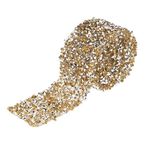 HURRISE Strassbänder, 50 G Strassroll - - Trimm mit Einer Länge von 1 Yard für Kunsthandwerk Hochzeitsgeburtstagsfeier DIY Event Auto Telefon Dekoration (Kristallgelb) von HURRISE