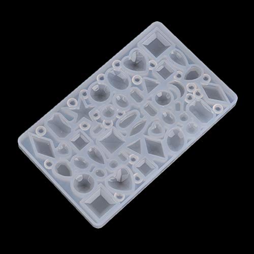 Silikonharzschmuck Gussform, Harz Schmuckform Formen Harzform Schmuck DIY Epoxidharz Machen Silikonform -Dekoration Schmuck Anhänger Zubehör (Kleine Edelsteinform) von HURRISE