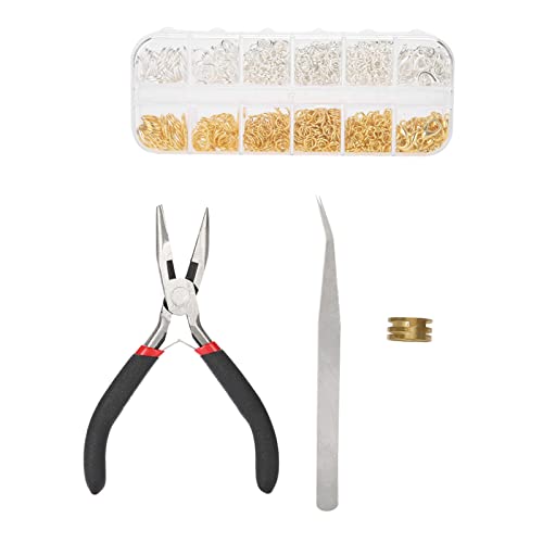 Sprungringe Kit, Sprungringe für Schmuck Making Kit Halskettenanschluss Ring 1 Box Gemischte Zinklegungs - Hummerverschluss DIY -Schmuckfunde Set Accessoires (Mit Zange) von HURRISE