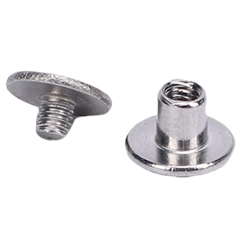100 Paar Edelstahl Niet und Schraube Set, 4x4x8,5mm, Bequeme Befestigung für Leder, Handwerk, Kleidung von HUSHUI