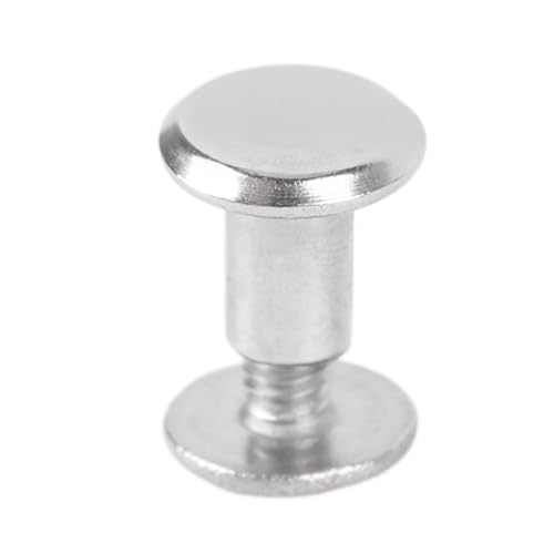100 Sets Edelstahl Flacher Runde Kopf Nieten mit Schraubenbefestigungen für Kleidungslederhandwerk (3,5 * 6 * 7mm) von HUSHUI