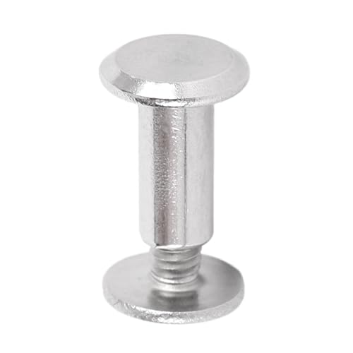 100 Sets Edelstahl Flacher Runde Kopf Nieten mit Schraubenbefestigungen für Kleidungslederhandwerk (3,5 * 8 * 7mm) von HUSHUI