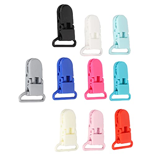 HUSHUI 10 Stück Hosenträger-Clips aus Nylon-Material, Bunt, mit Schnabelverschluss und Schnalle von HUSHUI