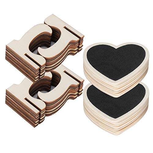 HUSHUI 2 Set Mini-Kreidetafel-Schilder aus Holz Karte, Tafel, Hochzeit, Herzförmige Tischdekoration HUSHUI 2 Set Mini-Kreidetafel-Schilder aus Holz Karte, Tafel, Hochzeit, Herzförmige Tischdekoration von HUSHUI