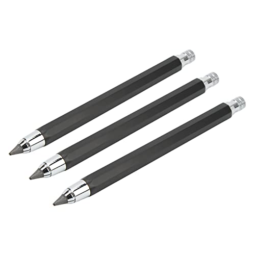 HUSHUI 3PCS Mechanical Carpenter Bleistift, Holzbearbeitungs -Marker -Set -Kit für Holzbearbeitung mit Spitzer, Komfortables Griff und Einfach zu Bedienen, für Schule, Büro, (Schwarz) von HUSHUI
