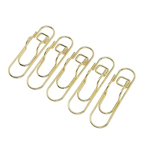 HUSHUI 40 Stück Metall-Stiftklammern, Tragbare Stifthalter-Clips, Goldene Notizbucheinsätze, Büroklammer Notizbücher, Büroklammer, Schreibwaren-Werkzeug von HUSHUI