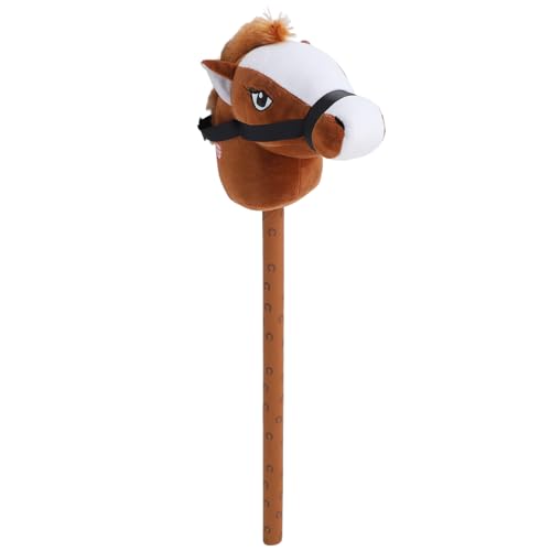 HUSHUI 70 Cm Pferdestiftspielzeug, Plüschweiche Horse -Kopfspielzeug mit Schallfunktion für , Kleinkinder (Braun) von HUSHUI