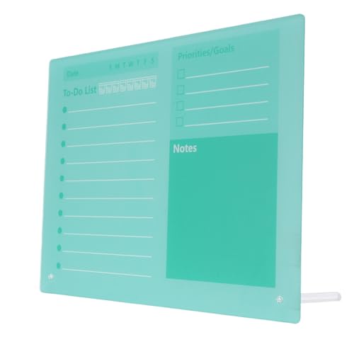 HUSHUI Acryl, Trockenlöschkalender für den Schreibtisch, Aufgabenlisten-Planungstafel mit Ständer, für die Heimschule Im Büro (40 * 30 cm) von HUSHUI