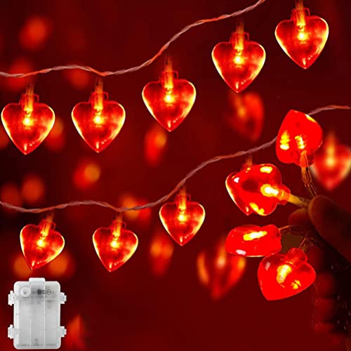 HUSHUI Liebe Herzförmige Lichterketten, LED Lichterketten 6 Meter 40 Leds Herz Liebe Valentinstag Lichter für Hochzeitsfeier Geburtstag Wohnkultur von HUSHUI