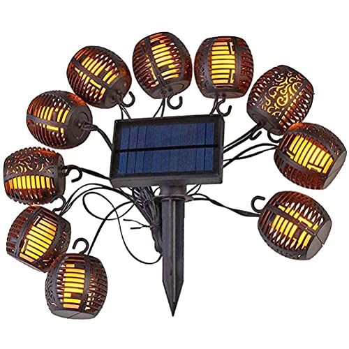 HUSHUI Solar LED Lichterkette, Hängende Solarlaterne, Outdoor Lichterketten Hängende Flammenlaterne Lampen Gartendekoration Flammenkugel Lichterkette Patio Garten, Hof und Rasen von HUSHUI