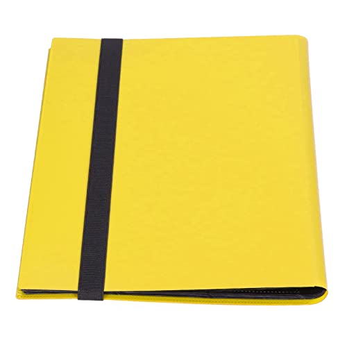 Handelskarte, 9 -Taschen -Colored -Cover -Album für Game Card -Speicher, Kapazität von 360 Karten, Hohe Transparenz, Flachheit, Schön und Praktisch, von PVC und (Gelb 20 Seiten) von HUSHUI