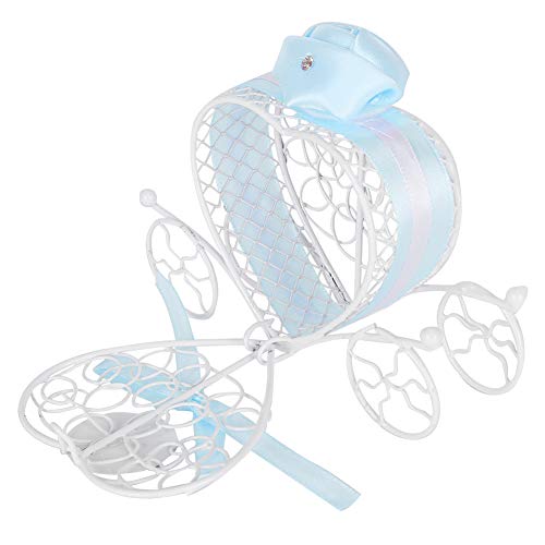 Jar Decoration Iron Heart Form Candy Box, für Hochzeitsfeier, Herzform Süßigkeitenschachtel, Weihnachtsbonbons oder Pralinen, mit Ornamenten für die Heimdekoration (Blau) von HUSHUI