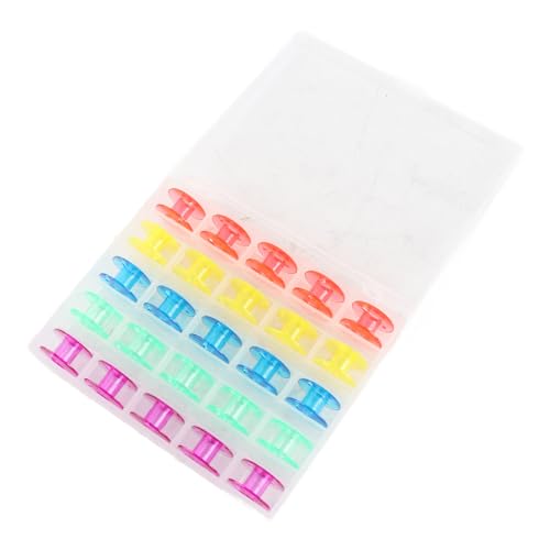 Nähen von Bobbins 25 Stück Bunte Stickerei-Bobbins, Premium-Kunststoff-Nähmaschinen-Bobbins Zum Quilten, mit Aufbewahrung Sbox Zum Nähen von HUSHUI