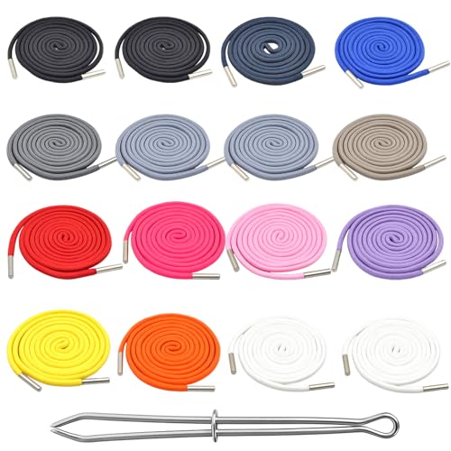 16 Stück Kordel für Hoodie Kordel für Jogginghose, Kordelband 140cm Kordelzug mit Durchziehnadel Hosenband für Hoodie Sporthosen Jacken Sportschuhe Handtaschen von HUSOUE