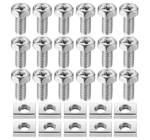 24 Stück Schrauben mit Muttern, M6 x 12 mm schrauben vierkantmutter Verzinken Edelstahl Muttern Set für Motorradbatterie Rollerbatterie Ersatz Schrauben Klemmen von HUSOUE