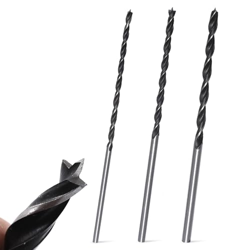 3 Stück Holzbohrer Set, Profi 8 10 12 mm x 300mm Schlangenbohrer mit Zentrierspitze Spiralbohrer Bohrer Lang für Weichholz Hartholz Präzises Bohren Holz Bohrer Set von HUSOUE