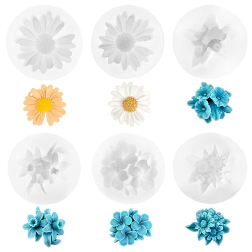 6 Stück Silikonform Blumen, 3D Kerzen Formen Silikon Silikonform Rose Pfingstrose Daisy Silikonformen Gießformen Blumenkugel Kerzen Blumen für DIY Handgefertigten 6 Stück Silikonform Blumen, 3D Kerzen Formen Silikon Silikonform Rose Pfingstrose Daisy Silikonformen Gießformen Blumenkugel Kerzen Blumen für DIY Handgefertigten von HUSOUE