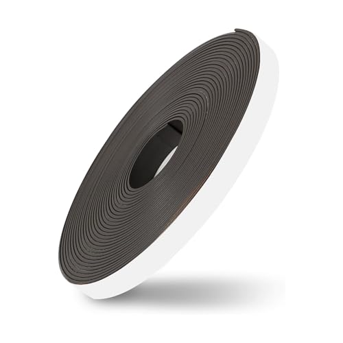 Magnetband Selbstklebend, Magnetstreifen Selbstklebend mit Kleber Magnetband Extra Stark Zuschneidbarer Magnetklebeband für Fliegengitter und Whiteboards (5m x 15mm x 2mm) von HUSOUE