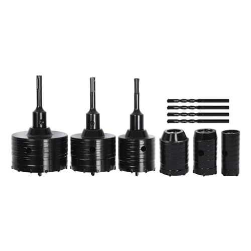 15 tlg Betonbohrkronen-Set, Hohlbohrer-Set für Dosen und Steinbohrungen, Ø 30/40/50/68/82/100mm Kernbohrer, Bohrer-Sets mit Dauerhaftem Schaft und Tragetasche 15 tlg Betonbohrkronen-Set, Hohlbohrer-Set für Dosen und Steinbohrungen, Ø 30/40/50/68/82/100mm Kernbohrer, Bohrer-Sets mit Dauerhaftem Schaft und Tragetasche von HUSPOO