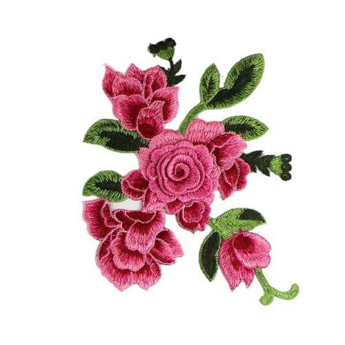 3D-Blumen-Pfingstrosen-bestickte Stoffaufkleber, DIY-Blumen-Spitzenbesatz, handgefertigte Applikation, Nähen, Stickerei, Patches, Kragen, Scrapbooking von HUSPOO