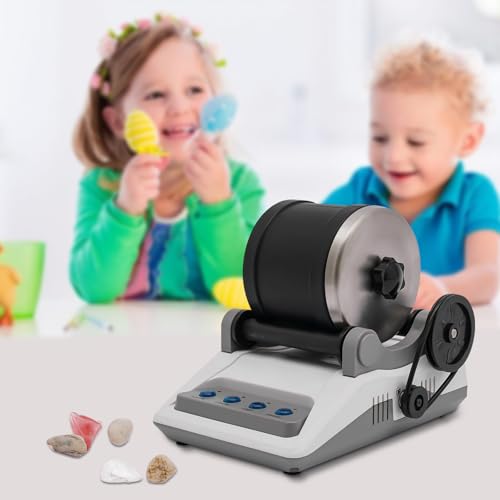 Rock Tumbler Kit, Steinpolierer, DIY-Poliermaschinen-Set mit Polierkörner, Steinpoliermaschine für Kinder ab 8 Jahren und Erwachsene, Tischplatte Steintrommel von HUSPOO