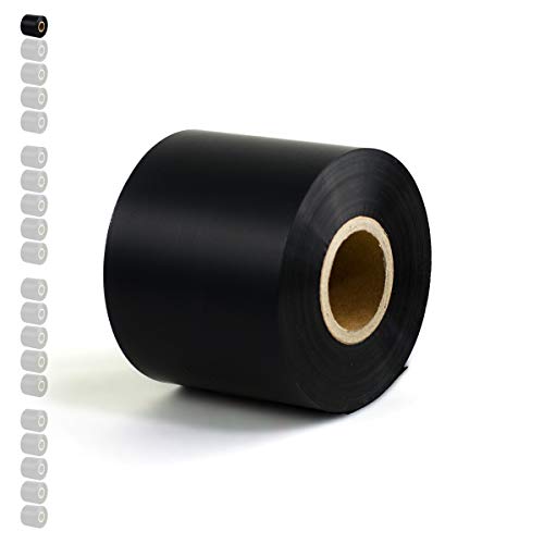 1 Rolle - Thermotransferfolie Wachs/Harz Premium Qual: 208 | 55mm x 300m (Breite x Länge) | Farbe: schwarz | Thermotransfer Farbband für Industriedrucker | HUTNER von HUTNER