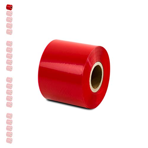 1 Rolle - Thermotransferfolie Wachs Qual: 100 | 40mm x 300m (Breite x Länge) | Farbe: Rot | Thermotransfer Farbband für Industriedrucker | HUTNER von HUTNER
