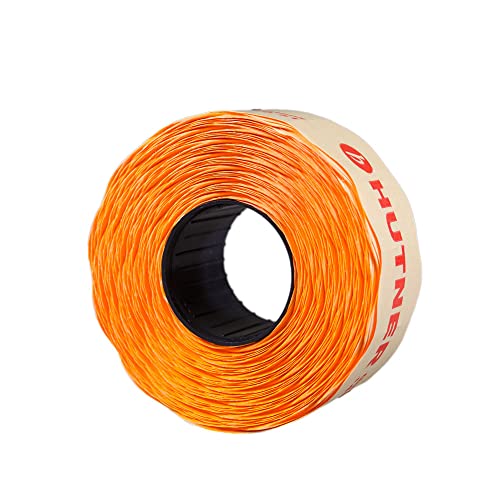 HUTNER 10 Rollen Preisetiketten 26x12 leucht-orange permanent | 15.000 Etiketten | Preisauszeichner Etiketten von HUTNER