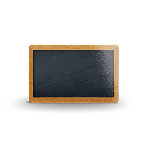 100 St. Preiskarten zum Beschriften, Schiefer-Optik mit Holzrand - Plastikkarten 86x54x0,5 mm aus PVC, 54 mm hoch und 0,5 mm stark, blanko| HUTNER von HUTNER