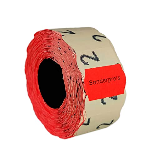 10 Rollen Sonderpreis-Etiketten 26x16 leucht-rot permanent Aufdruck: Sonderpreis mittig 11.000 Preisauszeichner Etiketten von HUTNER 10 Rollen Sonderpreis-Etiketten 26x16 leucht-rot permanent Aufdruck: Sonderpreis mittig 11.000 Preisauszeichner Etiketten von HUTNER von HUTNER