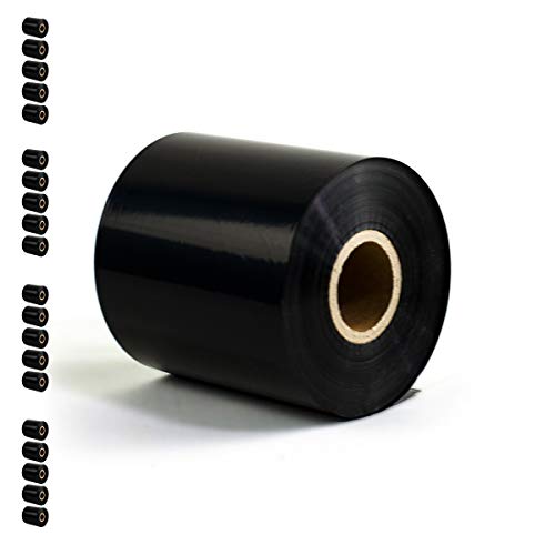 20 Rollen - Thermotransfer Farbband Wachs/Harz Premium Qual: 208 | 80mm x 300m (Breite x Länge) | Farbe: schwarz | Thermotransferrolle für Industriedrucker | HUTNER von HUTNER