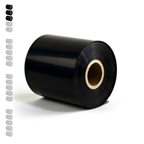 3 Rollen - Thermotransfer Farbband Wachs/Harz Premium Qual: 208 | 80mm x 300m (Breite x Länge) | Farbe: schwarz | Thermotransferrolle für Industriedrucker | HUTNER von HUTNER