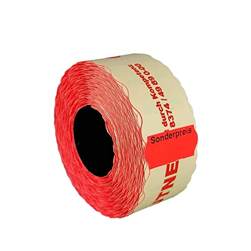 Sonderpreis-Etiketten 30 Rollen 26x12 leucht-rot permanent Aufdruck: Sonderpreis 45.000 Etiketten für Preisauszeichner von HUTNER von HUTNER