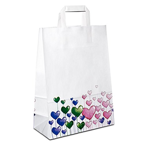 500 x Papiertüten 26+12x35 cm mit Motiv: Herzen | stabile Geschenktaschen für Handel, Mitbringsel, Geburtstag | Papiertaschen aus Kraftpapier| HUTNER 500 x Papiertüten 26+12x35 cm mit Motiv: Herzen | stabile Geschenktaschen für Handel, Mitbringsel, Geburtstag | Papiertaschen aus Kraftpapier| HUTNER von HUTNER