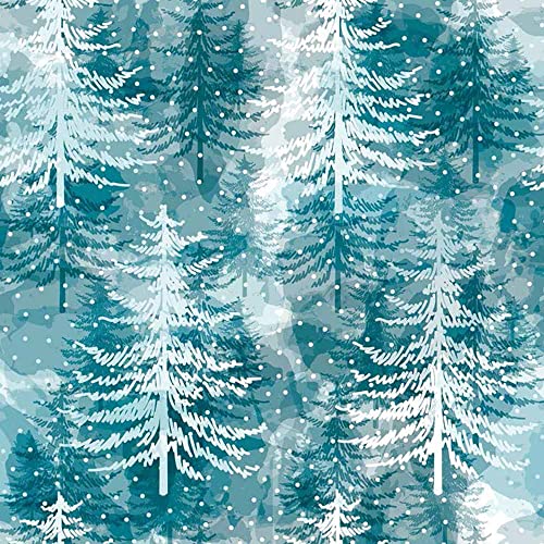 FSC große Rolle Geschenkpapier Winterwald petrol 50 cm x 200 m | 80/m² Weihnachtspapier | HUTNER von HUTNER