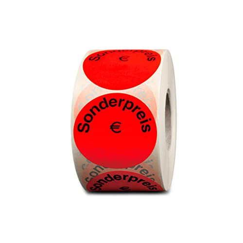 HUTNER Aktionsetiketten "Sonderpreis €" ø 50mm leucht-rot permanent 3.000 runde Aufkleber, Haftetiketten, runde Etiketten HUTNER Aktionsetiketten "Sonderpreis €" ø 50mm leucht-rot permanent 3.000 runde Aufkleber, Haftetiketten, runde Etiketten von HUTNER