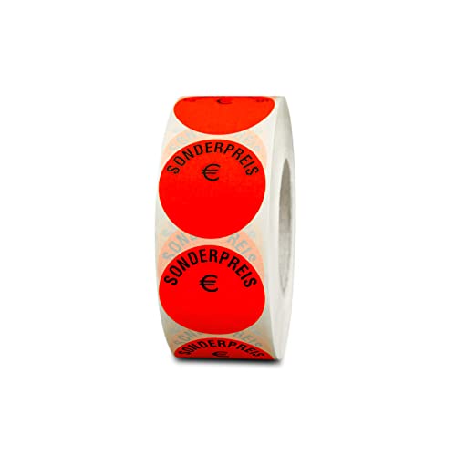 HUTNER Aktionsetiketten "Sonderpreis €" ø 32mm leucht-rot permanent 1.000 runde Aufkleber, Haftetiketten, runde Etiketten HUTNER Aktionsetiketten "Sonderpreis €" ø 32mm leucht-rot permanent 1.000 runde Aufkleber, Haftetiketten, runde Etiketten von HUTNER