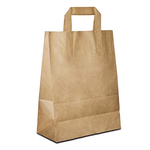 Papiertüten Braun mit Flach-Henkel I 100 Stk. 18+08x22cm I Papiertragetasche für Einzelhandel, Hochzeit, Geburtstag, TO-GO I Geschenktüten aus Kraftpapier I HUTNER Papiertüten Braun mit Flach-Henkel I 100 Stk. 18+08x22cm I Papiertragetasche für Einzelhandel, Hochzeit, Geburtstag, TO-GO I Geschenktüten aus Kraftpapier I HUTNER von HUTNER