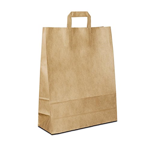 Papiertüten Braun mit Flach-Henkel I 100 Stk. 32+12x40cm I Papiertragetasche für Einzelhandel, Hochzeit, Geburtstag, TO-GO I Geschenktüten aus Kraftpapier I HUTNER Papiertüten Braun mit Flach-Henkel I 100 Stk. 32+12x40cm I Papiertragetasche für Einzelhandel, Hochzeit, Geburtstag, TO-GO I Geschenktüten aus Kraftpapier I HUTNER von HUTNER