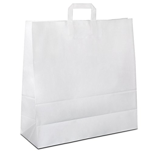Papiertüten weiß mit Flach-Henkel I 150 Stk. 45+17x47cm I Papiertragetasche für Einzelhandel, Hochzeit, Geburtstag, TO-GO I Geschenktüten aus Kraftpapier I HUTNER Papiertüten weiß mit Flach-Henkel I 150 Stk. 45+17x47cm I Papiertragetasche für Einzelhandel, Hochzeit, Geburtstag, TO-GO I Geschenktüten aus Kraftpapier I HUTNER von HUTNER