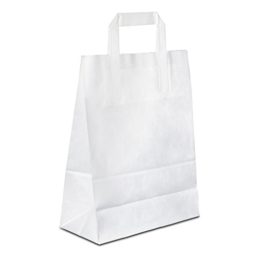 Papiertüten weiß mit Flach-Henkel I 500 Stk. 22+10x28cm I Papiertragetasche für Einzelhandel, Hochzeit, Geburtstag, TO-GO I Geschenktüten aus Kraftpapier I HUTNER Papiertüten weiß mit Flach-Henkel I 500 Stk. 22+10x28cm I Papiertragetasche für Einzelhandel, Hochzeit, Geburtstag, TO-GO I Geschenktüten aus Kraftpapier I HUTNER von HUTNER