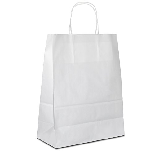 Papiertüten weiß mit Kordel-Henkel I 100 Stk. 22+10x28cm I Papiertragetasche für Einzelhandel, Hochzeit, Geburtstag, TO-GO I Geschenktüten aus Kraftpapier I HUTNER Papiertüten weiß mit Kordel-Henkel I 100 Stk. 22+10x28cm I Papiertragetasche für Einzelhandel, Hochzeit, Geburtstag, TO-GO I Geschenktüten aus Kraftpapier I HUTNER von HUTNER