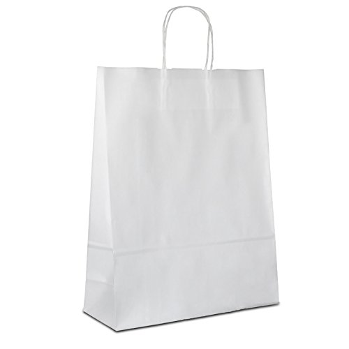 Papiertüten weiß mit Kordel-Henkel I 50 Stk. 32+12x41cm I Papiertragetasche für Einzelhandel, Hochzeit, Geburtstag, TO-GO I Geschenktüten aus Kraftpapier I HUTNER Papiertüten weiß mit Kordel-Henkel I 50 Stk. 32+12x41cm I Papiertragetasche für Einzelhandel, Hochzeit, Geburtstag, TO-GO I Geschenktüten aus Kraftpapier I HUTNER von HUTNER