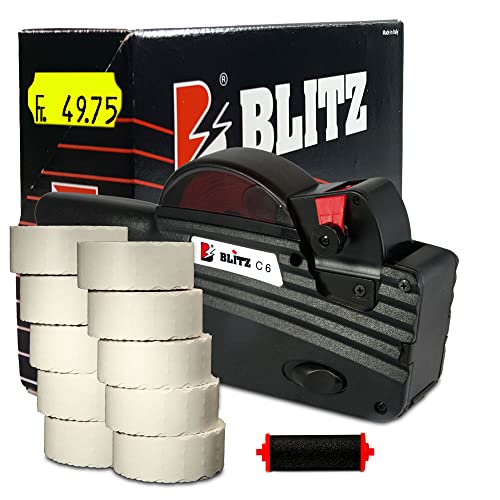 Preisauszeichner Set Blitz C6 inkl. 10 Rollen 26x12 Preisetiketten - leucht-gelb permanent + 1 Farbrolle | Preisauszeichnungsgerät | HUTNER Preisauszeichner Set Blitz C6 inkl. 10 Rollen 26x12 Preisetiketten - leucht-gelb permanent + 1 Farbrolle | Preisauszeichnungsgerät | HUTNER von HUTNER