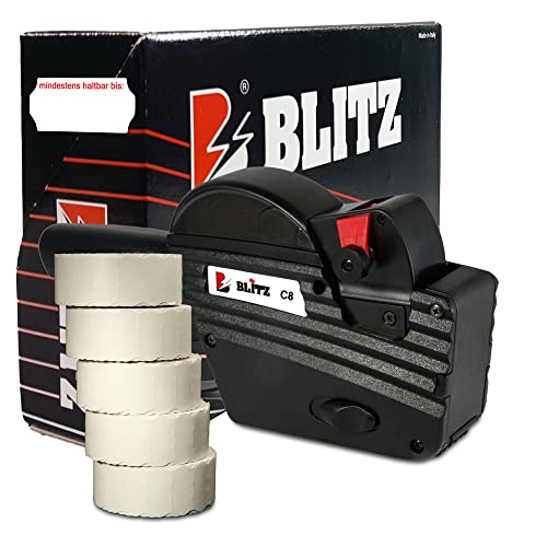 Preisauszeichner Set Blitz C8 inkl. 5 Rollen 26x12 Preisetiketten - weiß Tiefkühl | Aufdruck: mindestens haltbar bis | HUTNER Preisauszeichner Set Blitz C8 inkl. 5 Rollen 26x12 Preisetiketten - weiß Tiefkühl | Aufdruck: mindestens haltbar bis | HUTNER von HUTNER